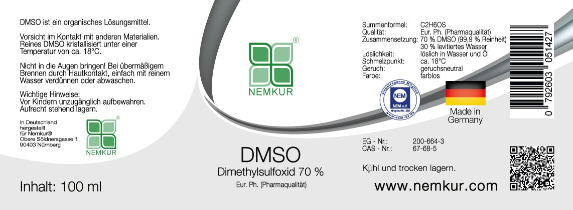 dmso 70% 100 ml mit sprühkopf, pinsel, pipette - pharmaqualität hergestellt in deutschland