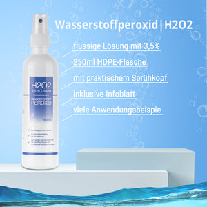 Wasserstoffperoxid 3,5 % - H2O2 - Bambuszahnbürste Menthol Set - inklusive Sprühkopf - 3,5% Lösung - 250ml - nemkur