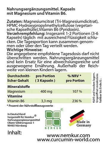 magnesiumcitrat + vitamin b6 kapseln